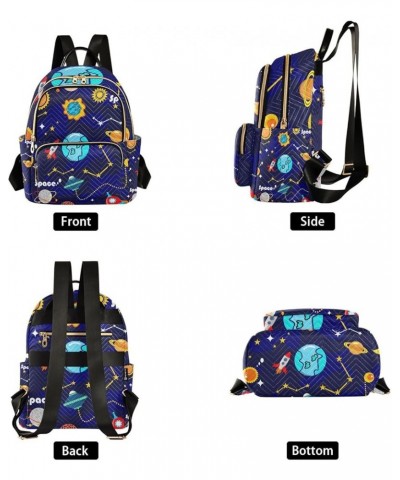 Women Backpack Space Star Sign Planet Sun Moon Cartoon Anti-Theft Travel Backpack with Luggage Belt Lightweight Handbag Lady ...