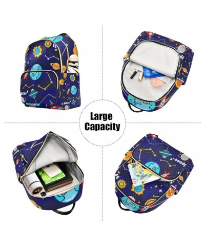 Women Backpack Space Star Sign Planet Sun Moon Cartoon Anti-Theft Travel Backpack with Luggage Belt Lightweight Handbag Lady ...