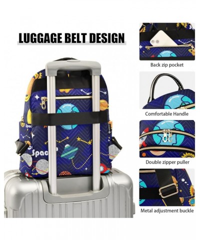 Women Backpack Space Star Sign Planet Sun Moon Cartoon Anti-Theft Travel Backpack with Luggage Belt Lightweight Handbag Lady ...