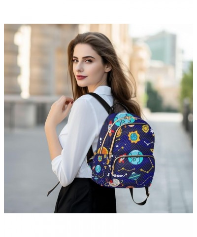 Women Backpack Space Star Sign Planet Sun Moon Cartoon Anti-Theft Travel Backpack with Luggage Belt Lightweight Handbag Lady ...