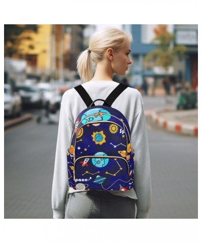 Women Backpack Space Star Sign Planet Sun Moon Cartoon Anti-Theft Travel Backpack with Luggage Belt Lightweight Handbag Lady ...