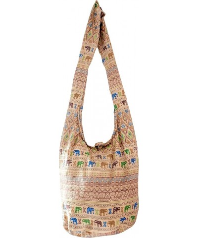 Sling Bag Cotton - Large Boho Hippie Hobo Handbag - 40 Prints - unisex Crossbody Bag Aztec Sd Beige $10.99 Hobo Bags