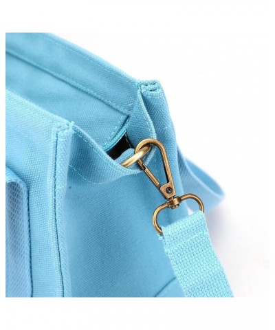 Tote Bag Women Canvas Bags Crossbody Bag for Women Mini Travel Bags Handbags Square Satchel Bags Solid Color Blue $13.58 Totes