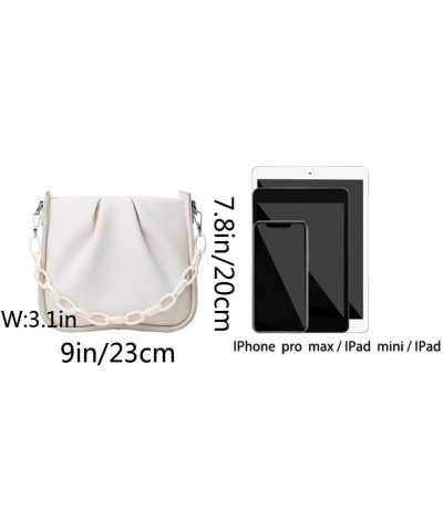 Women Shoulder Bag Chain Underarm Bags Pleated Small Handbag Purse Satchel Black $15.39 Satchels