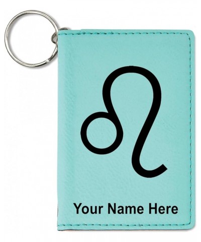 ID Holder Wallet, Zodiac Sign Leo, Personalized Engraving Included (Rustic) Teal $11.76 Wallets