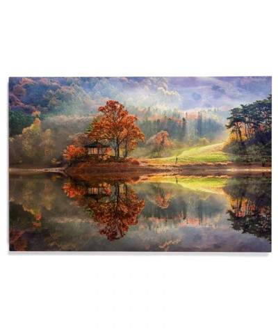 12x18 Inch Premium Wood Sign, Ready to Hang Wall Decor, Autumn Colors Reflecting in Lake $21.00 Totes