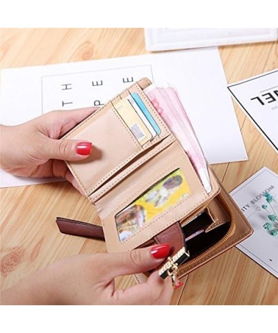 Women's Soft Leather Cut-Out Leaf Short Bifold Wallet Coin Purse (Apricot) $11.06 Wallets