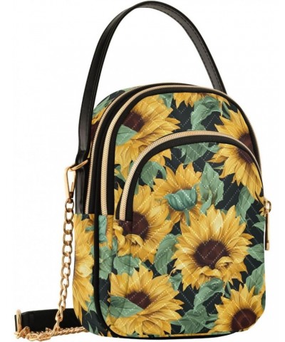 Sunflower Flower Floral Small Crossbody Purses for Women Crossbody Bags Fanny Packs Handbags Wallet Cell Phone Shoulder Purse...