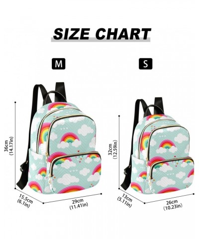 Cartoon Rainbow Heart Clouds Fashion Backpack Purse for Women Multipurpose Casual Daypack with Multi Pockets & Secured Zipper...