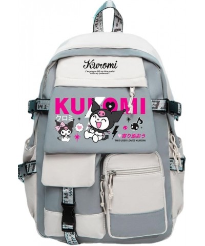 Kawaii Backpack Cute Japanese Anime Backpack with 16Pcs Accessories Large Capacity Multi Compartment Aesthetic Travel Bag (Bl...