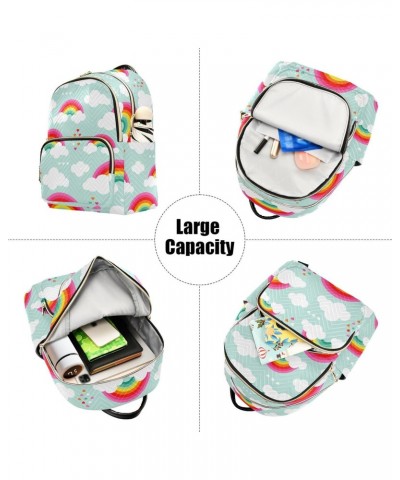 Cartoon Rainbow Heart Clouds Fashion Backpack Purse for Women Multipurpose Casual Daypack with Multi Pockets & Secured Zipper...