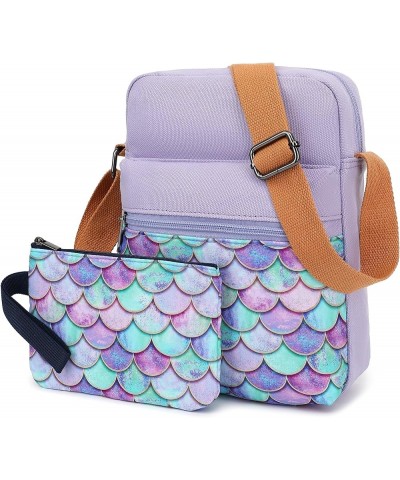 Girls Crossbody Purses for Kids 2 PCS Cross Body Bag Women Messenger Bag Girls Canvas Bag Cross Body Purse Set Sd18-purple $1...