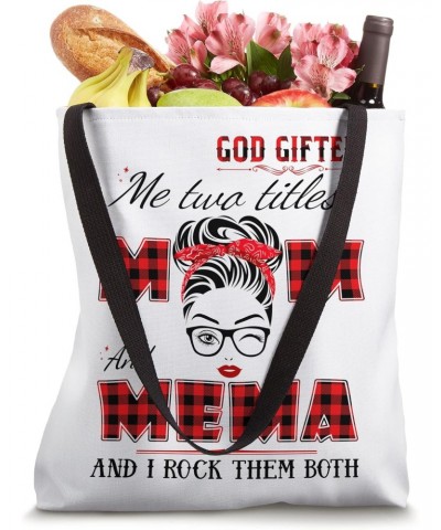 God Gifted Me Two Titles Mom And MEMA Wink Eye Woman Face Tote Bag $12.48 Totes