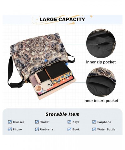 Mandala Pattern PU Leather Crossbody Bag Shoulder Purses for Women Boho Crossbody Bags for Women Stunning Fantastic Mandala $...