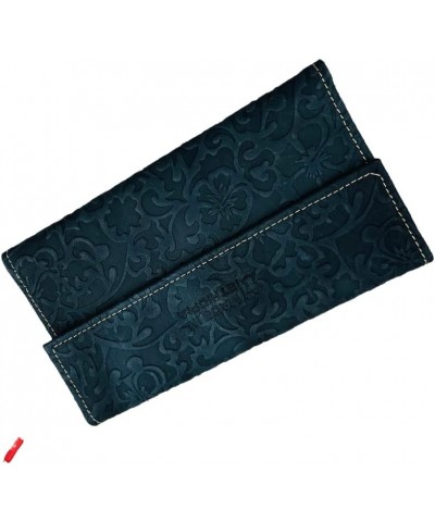 A trifold women's snap wallet handcrafted from 100% genuine leather with a whimsical floral carving $16.39 Wallets