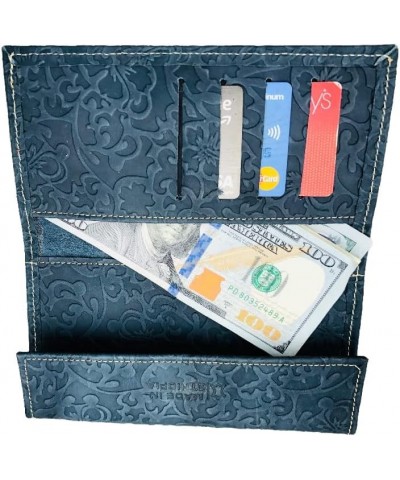 A trifold women's snap wallet handcrafted from 100% genuine leather with a whimsical floral carving $16.39 Wallets