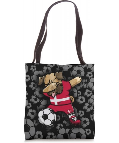 Dabbing Pug Denmark Soccer Fans Jersey Danish Football Sport Tote Bag $14.43 Totes