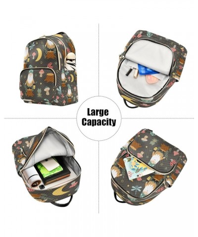 Women Backpack Purse Gnome Frog and Mushrooms Fashion Shoulder Bags Travel Backpack Small Daypacks M Medium $14.30 Backpacks