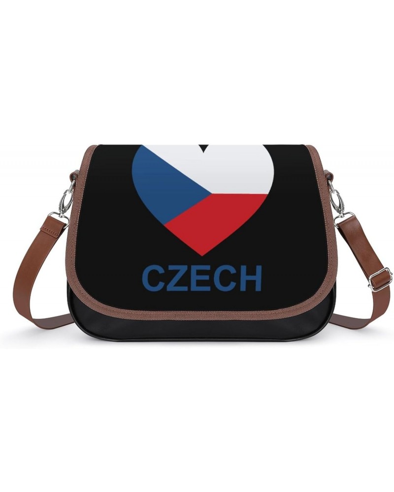 Love Czech Women's Crossbody Bag PU Messenger Bag Shoulder Handbag Pocket Purse for Travel Office $16.40 Shoulder Bags