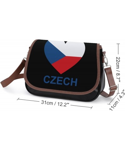 Love Czech Women's Crossbody Bag PU Messenger Bag Shoulder Handbag Pocket Purse for Travel Office $16.40 Shoulder Bags