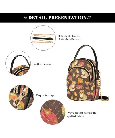 Cute Fox Fall Leaves Thanksgiving Crossbody Bags for Women Small Sling Cross Body Bag Fanny Pack Mini Purse with Zip B001 $10...