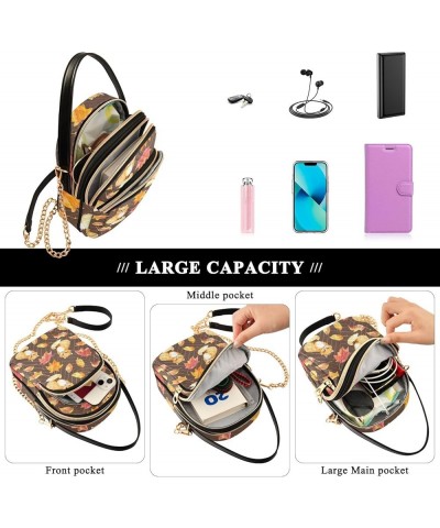 Cute Fox Fall Leaves Thanksgiving Crossbody Bags for Women Small Sling Cross Body Bag Fanny Pack Mini Purse with Zip B001 $10...