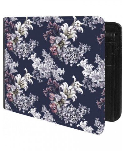 Unique Desige Pattern - Lily Lilac and Pansies Pattern, Slim Front Pocket Wallet Billfold RFID Blocking $9.17 Wallets