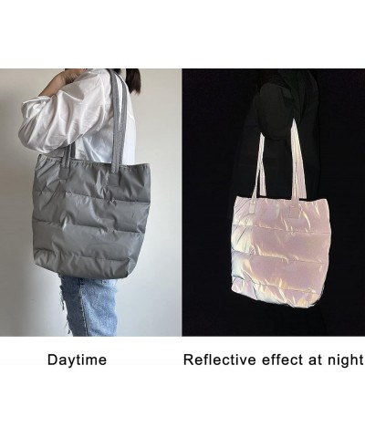 Reflective Shoulder Bags for Women Handbags White Reflective $14.27 Shoulder Bags