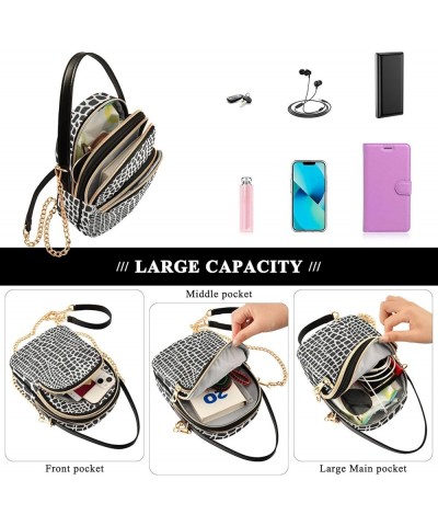 Snake Skin Texture Print Small Purse Phone Wallet PU Leather Women's Shoulder Handbag Quilted Designers Wallet Bags Leather C...