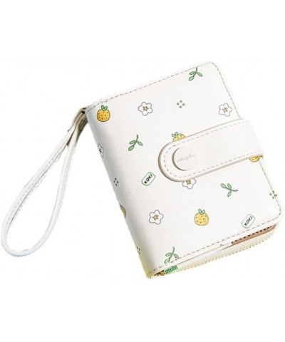 Leather Bifold Wallet Cash Pocket Card Holder ID Window Purse for Women (white,small) Small White $19.60 Totes