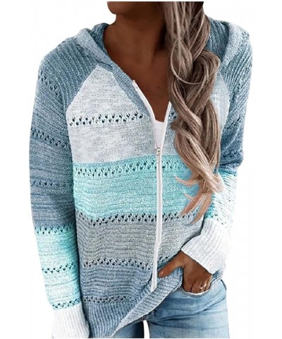 Women Fashion Cute Long-Sleeved Sweater Pullover Comfortable Crochet Sweaters Lightweight Autumn and Winter 2-blue $7.82 Clot...