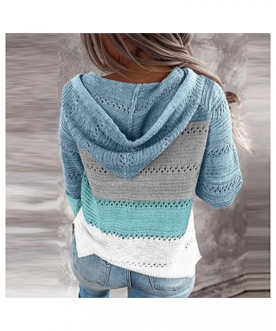 Women Fashion Cute Long-Sleeved Sweater Pullover Comfortable Crochet Sweaters Lightweight Autumn and Winter 2-blue $7.82 Clot...