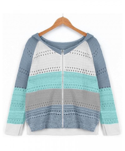 Women Fashion Cute Long-Sleeved Sweater Pullover Comfortable Crochet Sweaters Lightweight Autumn and Winter 2-blue $7.82 Clot...