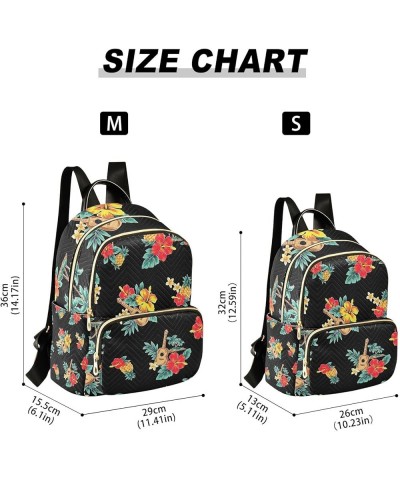 Women Backpack Tropical Guitar Hibiscus Pineapple Anti-Theft Travel Backpack with Luggage Belt Lightweight Handbag Lady Purse...