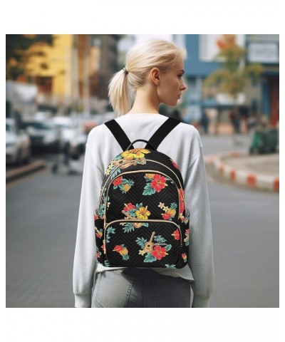 Women Backpack Tropical Guitar Hibiscus Pineapple Anti-Theft Travel Backpack with Luggage Belt Lightweight Handbag Lady Purse...