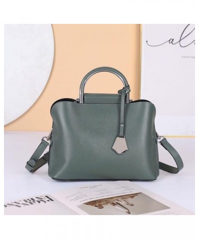 Genuine Cow Leather Design Shoulder Bag Purses Women Tote Bags Top Handle Satchel Handbags (Green) Black $73.97 Totes