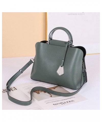 Genuine Cow Leather Design Shoulder Bag Purses Women Tote Bags Top Handle Satchel Handbags (Green) Black $73.97 Totes