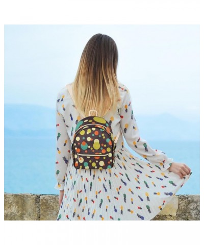 Rainbow Geometric Funny Pattern Leather Backpack for Women Fashion Leather Bags for Women Small Leather Backpack for Women Mi...