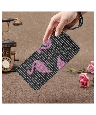 Cute Flamingo Birds Womens Clutch Wallet Large Wristlet Zipper Clutch Large Travel Purse Design 5 $21.58 Clutches