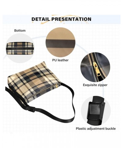 Sunflower Field is Drawn in Sepia Shoulder Bag, Fashion Shoulder Bag, Crossbody Bag for Men Leather Plaid With Black-3 $21.23...