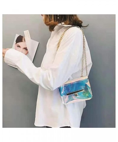 Holographic Crossbody Bag Ladies Shoulder Bag Messenger Bag Holographic Rainbow Bag Transparent $10.39 Shoulder Bags