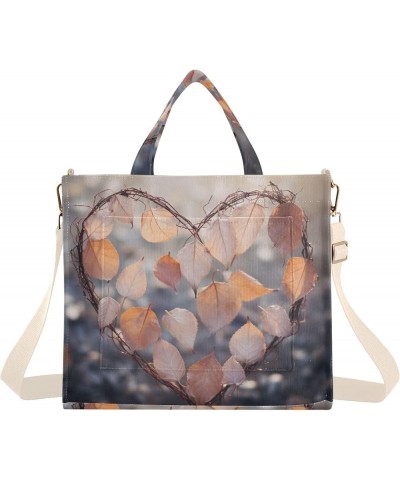 3d Heart Shape with Leaves Women's Tote Handbags Top Handle Satchel Shoulder Bag Crossbody Bag M $18.80 Totes