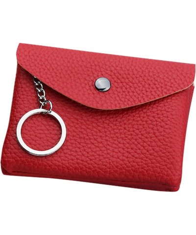 Fashion ID Short Wallet Solid Color Women Zipper Purse Multiple Card Slots Clutch Bag Phone Bag Hand (Grey, One Size) Red One...