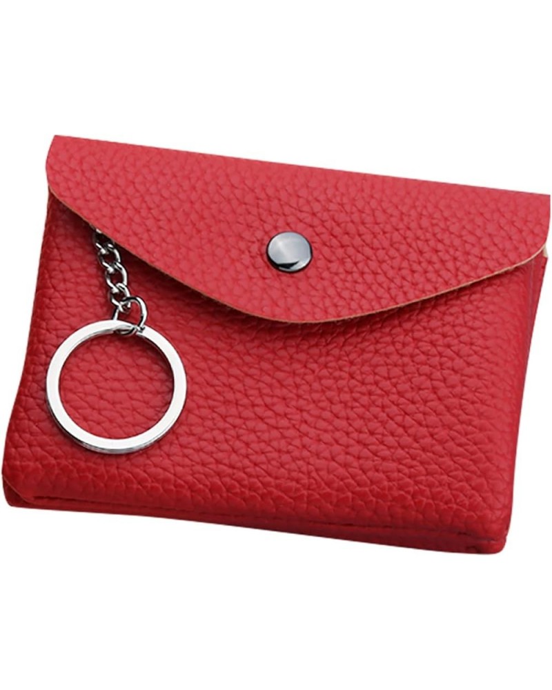 Fashion ID Short Wallet Solid Color Women Zipper Purse Multiple Card Slots Clutch Bag Phone Bag Hand (Grey, One Size) Red One...