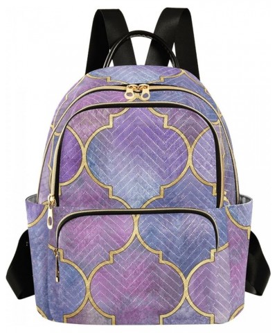 Backpack Purse for Women Marble Artistic Purple, Mini Fashion Backpack Lightweight Casual Daypack Shoulder Bag Travel Backpac...