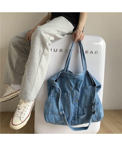 Denim Shoulder Hand Bag for Woman Shoulder Bag Crossbody Casual Jeans Bags Women Handbags Denim Bag Beach Bag for Teen Girl L...