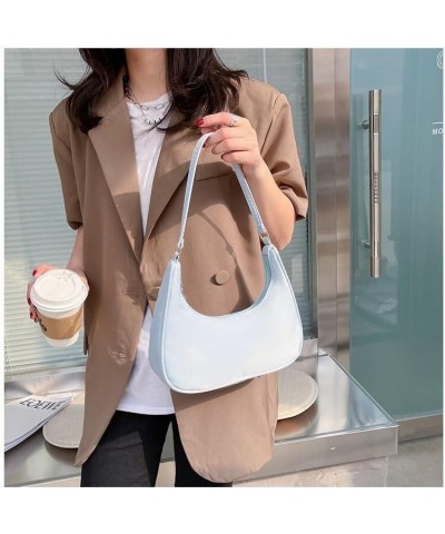 Solid Color Shoulder Purse Female Underarm Bag Ladies Top-handle Bag Handbag for Women (Pink) Blue $9.78 Shoulder Bags