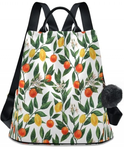 Color Lemon Green Leaves Women Backpack Anti-theft Handbag Purse Travel Bag Fashion Shoulder Bags $20.00 Backpacks