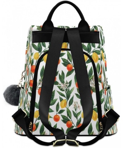 Color Lemon Green Leaves Women Backpack Anti-theft Handbag Purse Travel Bag Fashion Shoulder Bags $20.00 Backpacks