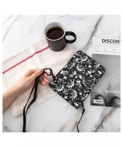 Funny Dino Fossil Skeleton Animals Cute Small Crossbody Cell Phone Purse for Women Mini Messenger Leather Shoulder Wallet $17...